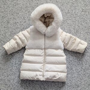 NWOT Comfy Cozy w/Style Absorba Cream Puffer Jacket (36 Months)w/Faux-Fur & Hood